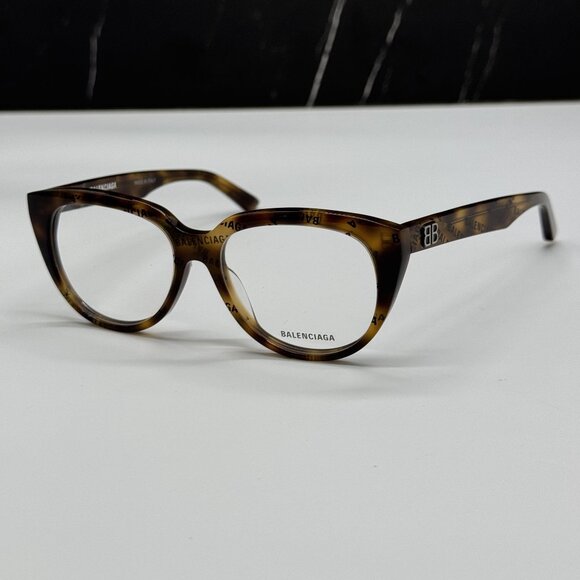 NEW BALENCIAGA BB0131O 008 CAT EYE HAVANA WOMEN EYEGLASSES BALENCIAGA - Picture 1 of 9